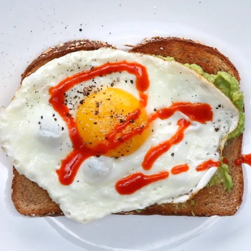 Vegetarian Dairy-Free Spicy Fried Egg Avocado Toast