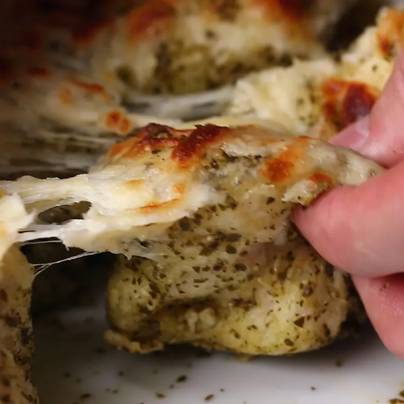 Vegetarian Nut-Free Pull Apart Cheesy Pesto Bread