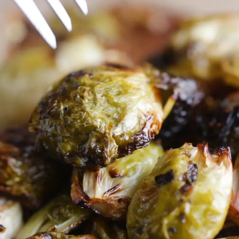 Vegan Vegetarian Honey Balsamic Roasted Brussels Sprouts