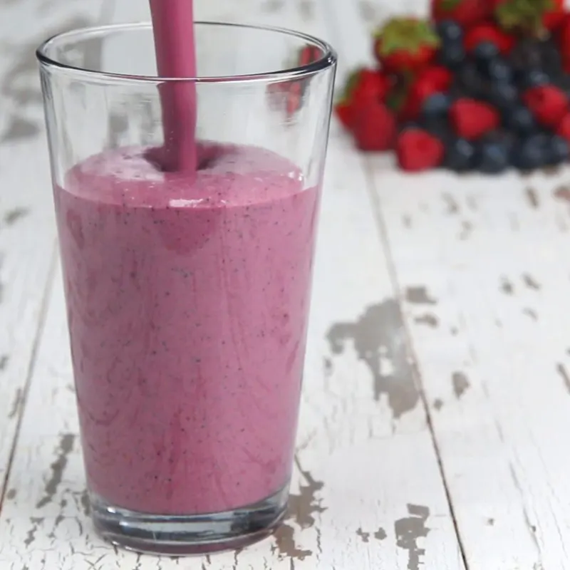 Vegan Vegetarian Vanilla Berry Protein Smoothie