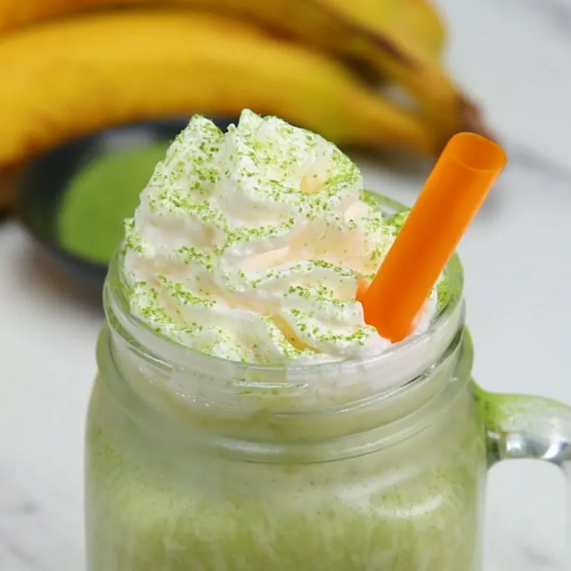 Vegan Vegetarian Matcha Blended Drink