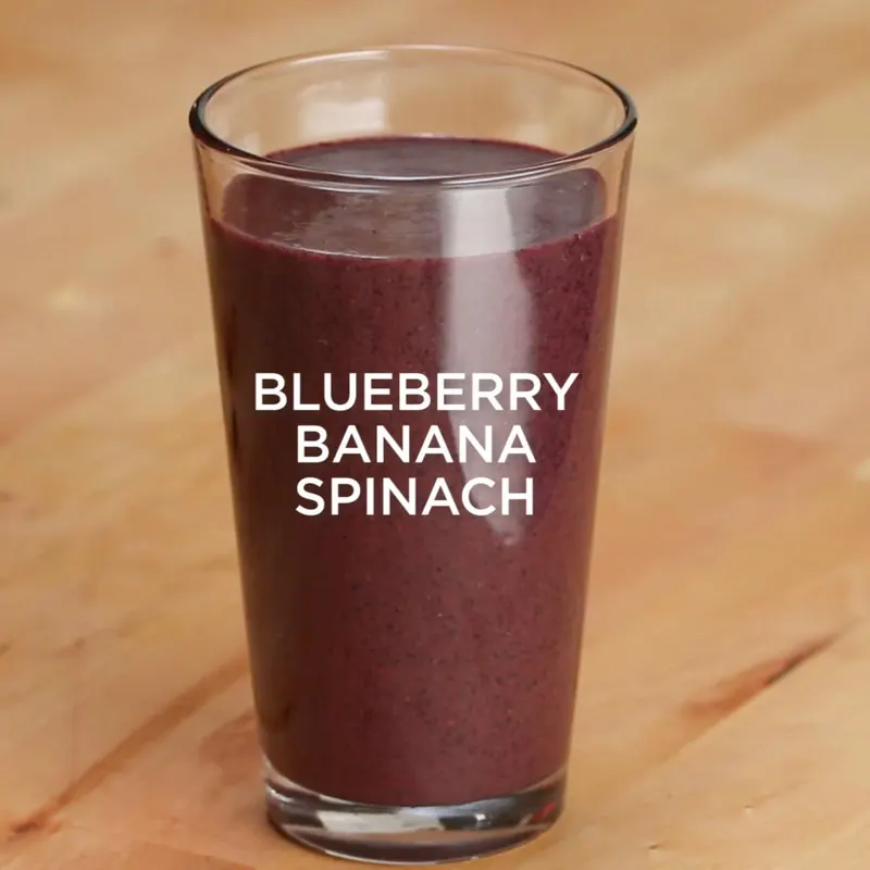 Vegan Vegetarian Blueberry Banana Spinach Smoothie