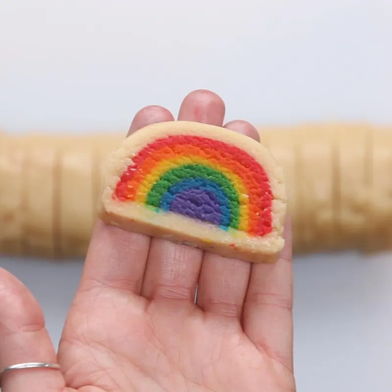 Vegetarian Nut-Free Slice and Bake Rainbow Cookies
