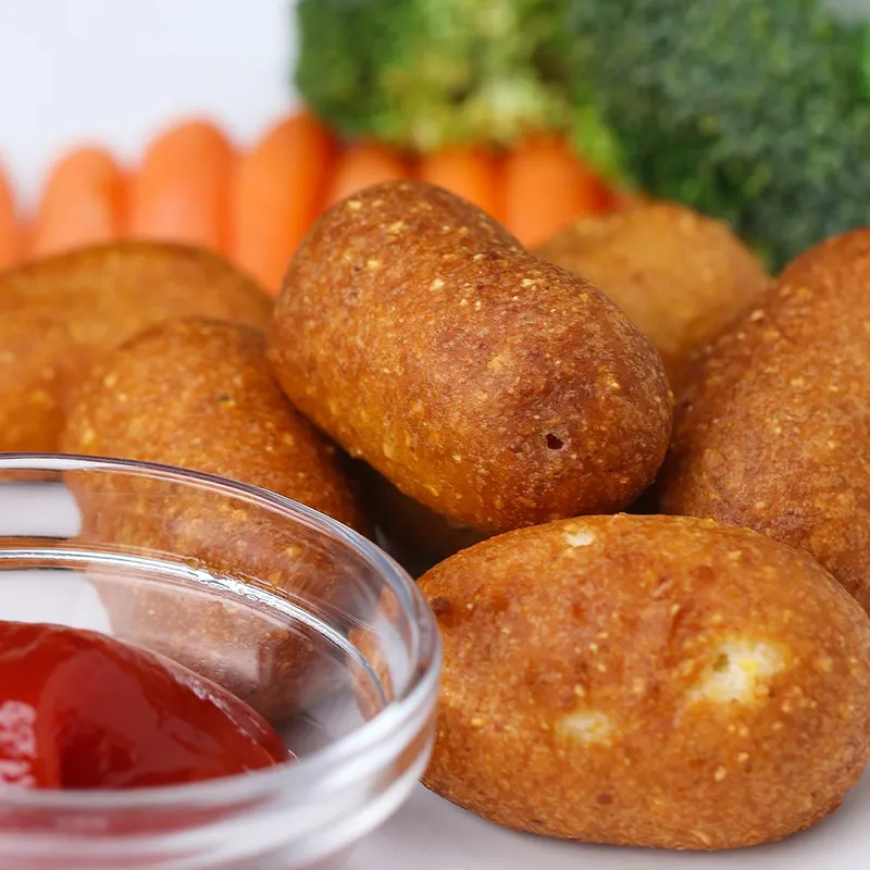 Vegetarian Dairy-Free Mini Corn Dogs