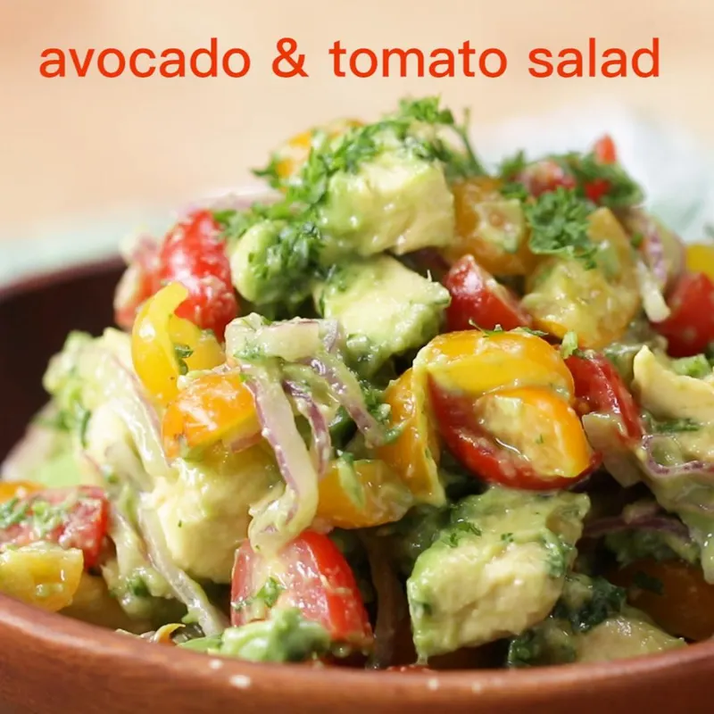 Vegan Vegetarian Avocado And Tomato Salad