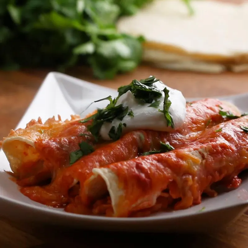 Nut-Free Shellfish-Free Cheesy Chicken Enchiladas