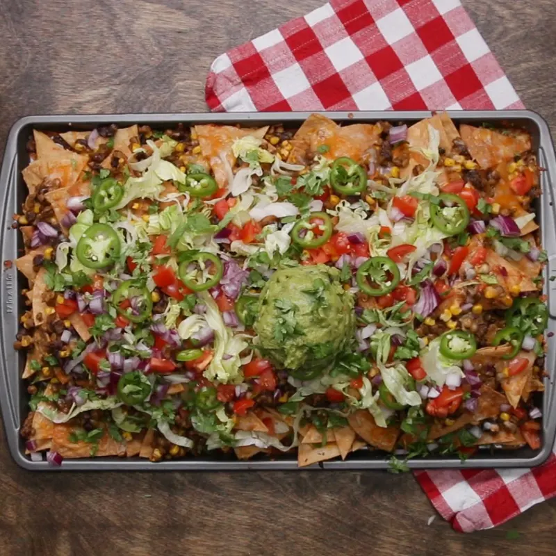 Vegetarian Gluten-Free Loaded Vegetarian Nachos
