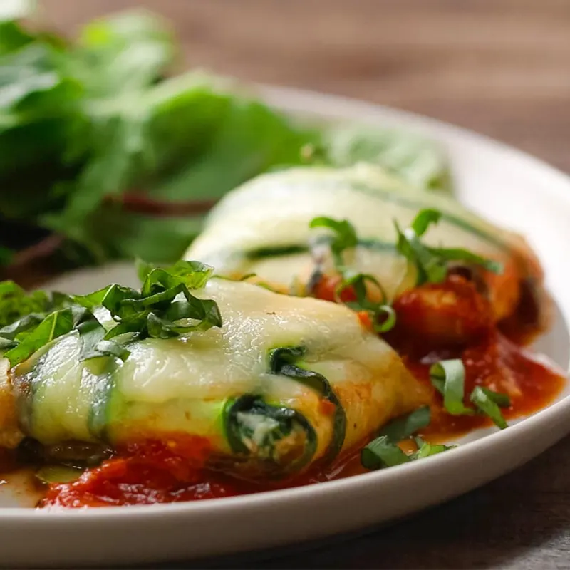 Vegetarian Gluten-Free Low-Carb Zucchini "Ravioli"