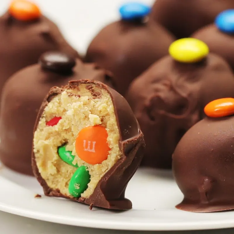 Vegetarian Gluten-Free No-bake Chocolate Peanut Butter M&M Balls