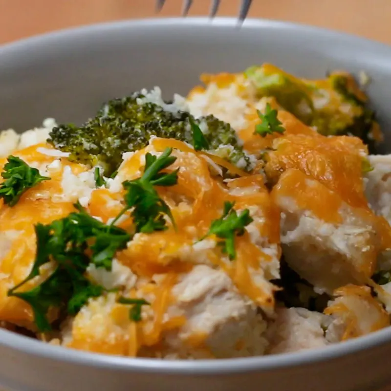 Gluten-Free Keto Cauliflower Rice Chicken Bake