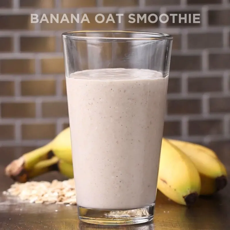 Vegan Vegetarian 3-Ingredient Banana Oat Smoothie