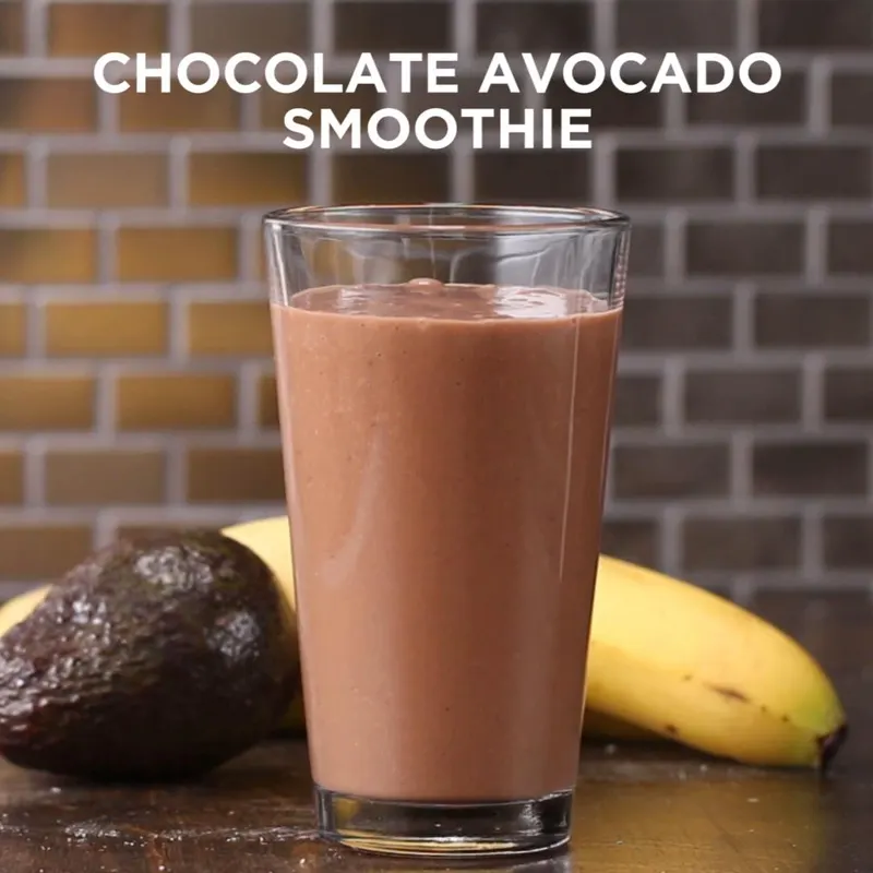 Vegan Vegetarian 3-ingredient Chocolate Avocado Smoothie