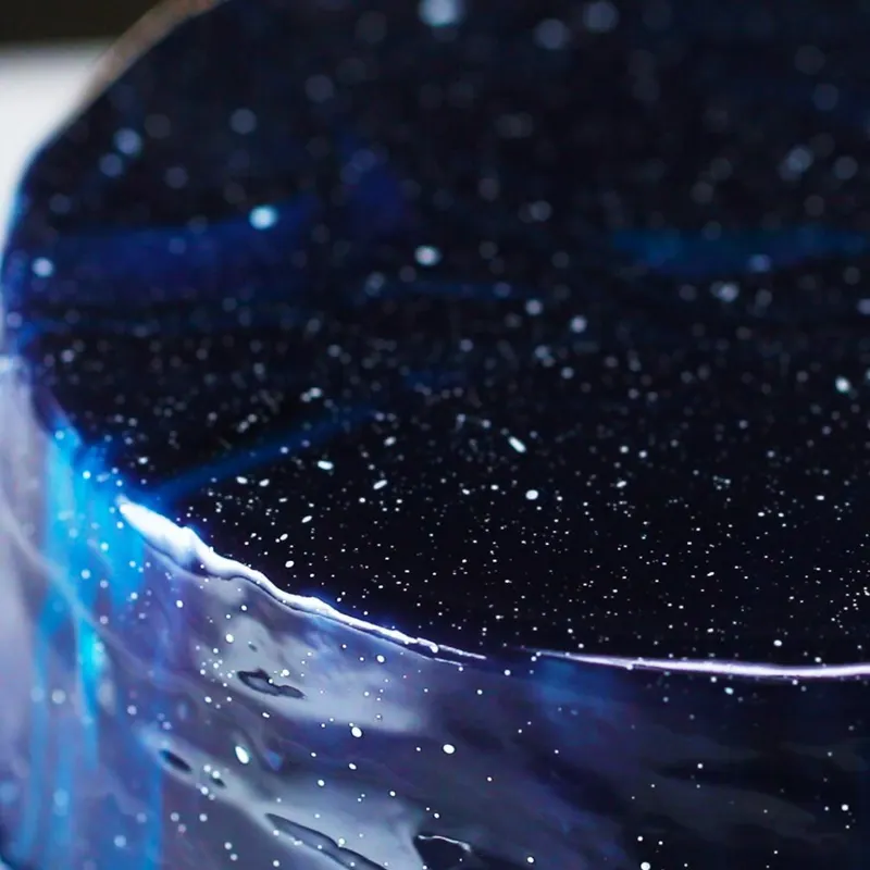 Vegetarian Gluten-Free Galaxy Mirror Glazed 'Box' Cake