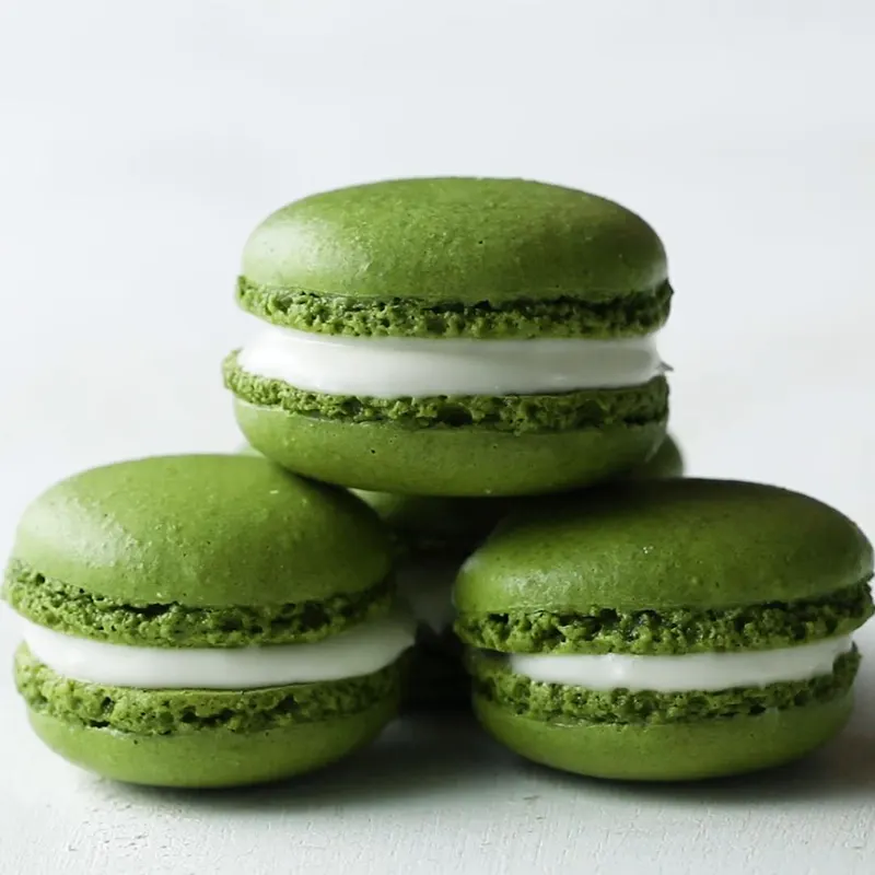 Vegetarian Matcha Macarons