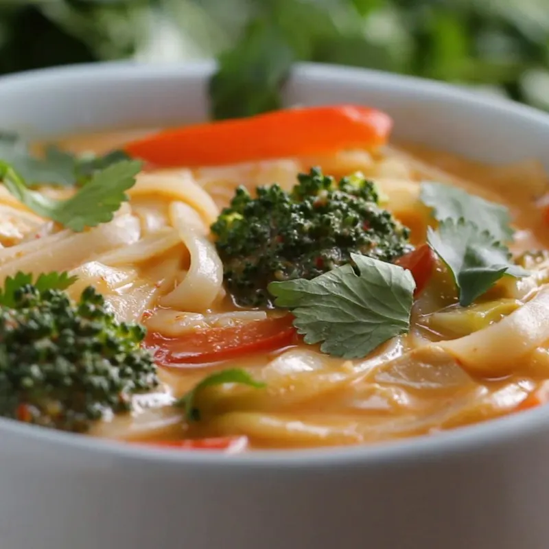 Vegan Vegetarian Curry Noodle Soup