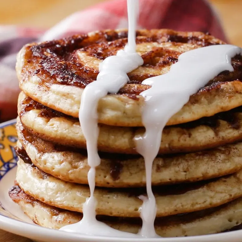 Vegan Vegetarian Cinnamon Roll Pancakes With Chloe Coscarelli
