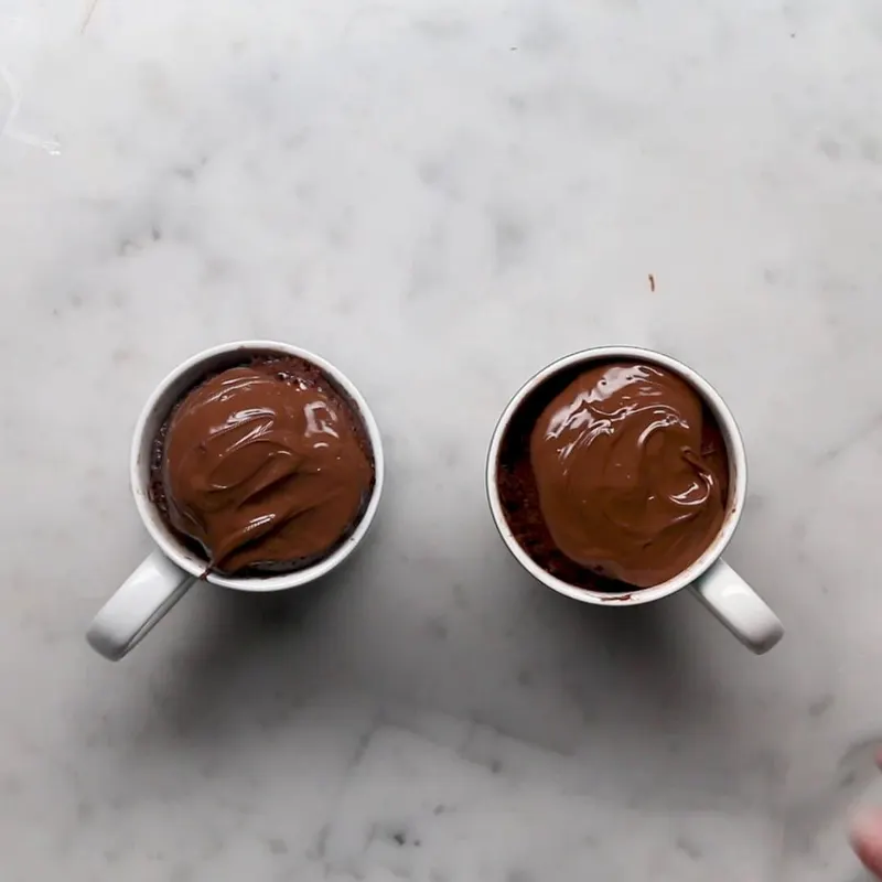 Vegetarian Dairy-Free Chocolate Hazelnut Mug Cakes