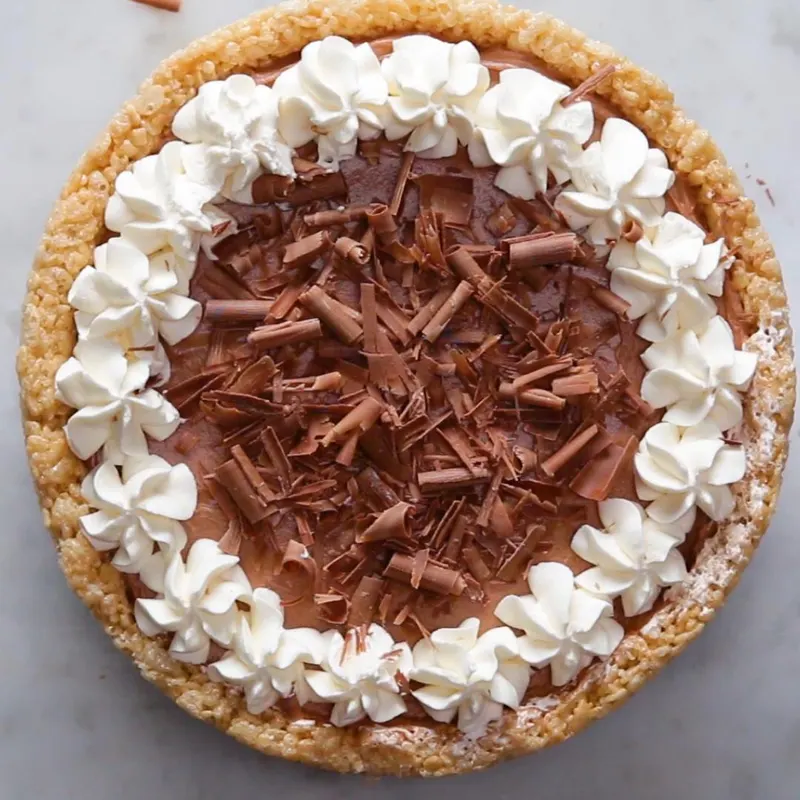 Vegetarian Gluten-Free Crispy Rice Cereal Chocolate Cheesecake