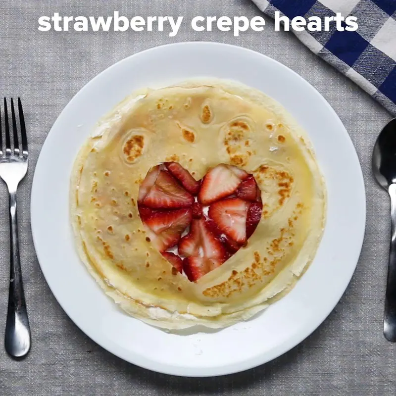Vegetarian Nut-Free Strawberry Crepe Hearts