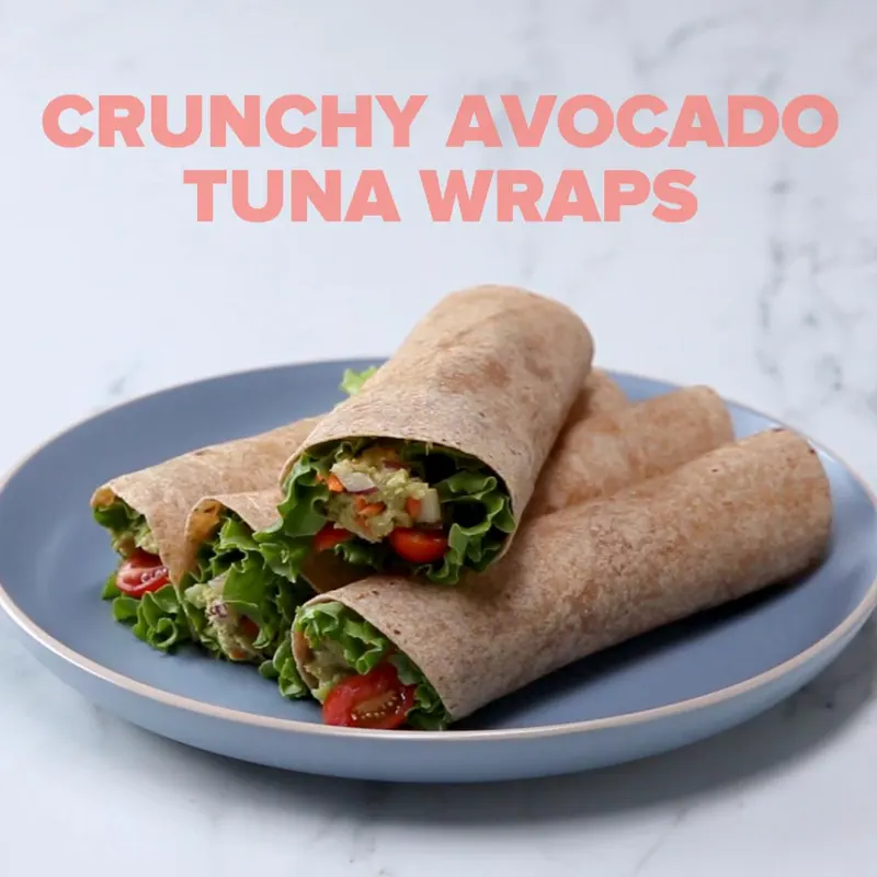 Dairy-Free Nut-Free Crunchy Avocado Tuna Wraps