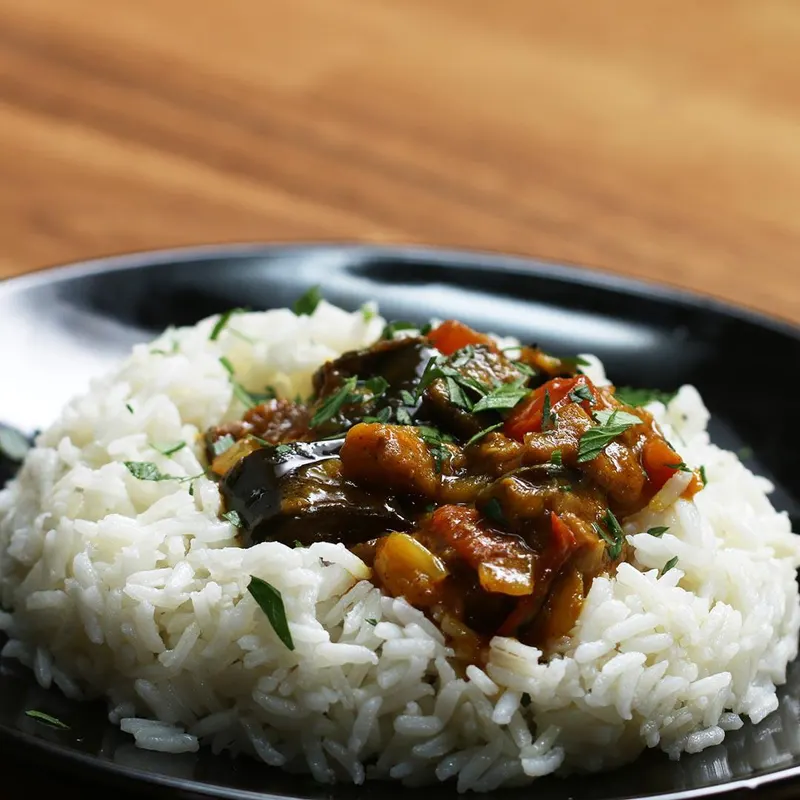 Vegan Vegetarian Roasted Eggplant Curry