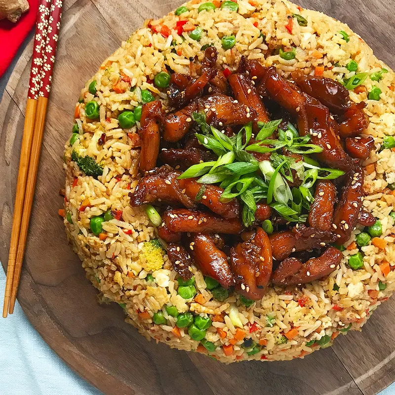 Dairy-Free Nut-Free Teriyaki Chicken Fried Rice Dome