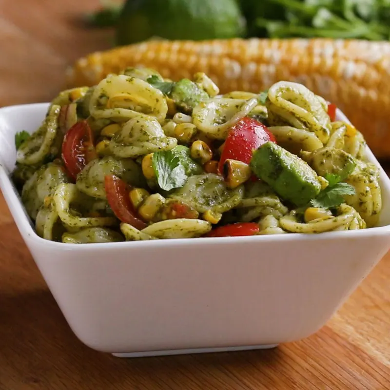 Vegan Vegetarian Grilled Corn Summer Pasta Salad