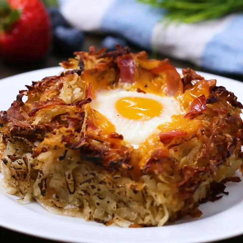 Gluten-Free Nut-Free Crispy Cheesy Hash Brown Egg Bake