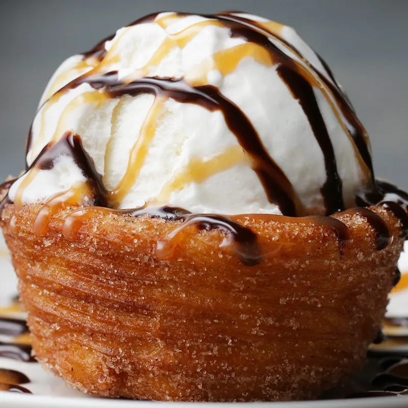 Vegetarian Nut-Free Churro Ice Cream Bowls