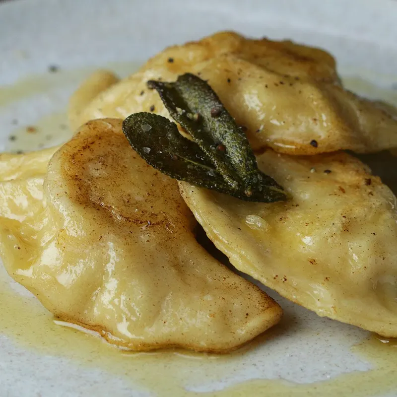 Vegetarian Nut-Free Brown Butter Sage Pierogi