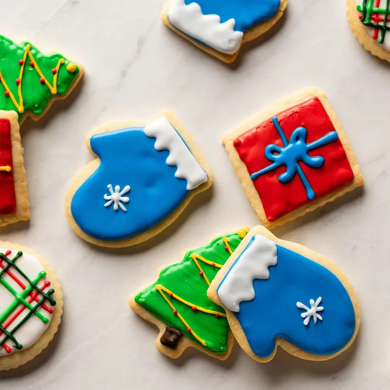 Vegetarian Nut-Free How To Decorate Shortbread Holiday Cut-Out Cookies With Royal Icing