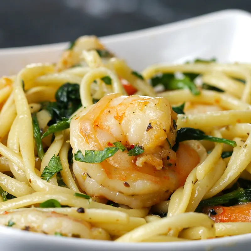 Nut-Free Egg-Free One-Pot Lemon Garlic Shrimp Pasta