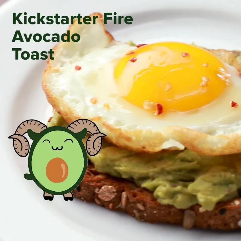 Vegetarian Gluten-Free Kickstarter Fire Avocado Toast (Aries)
