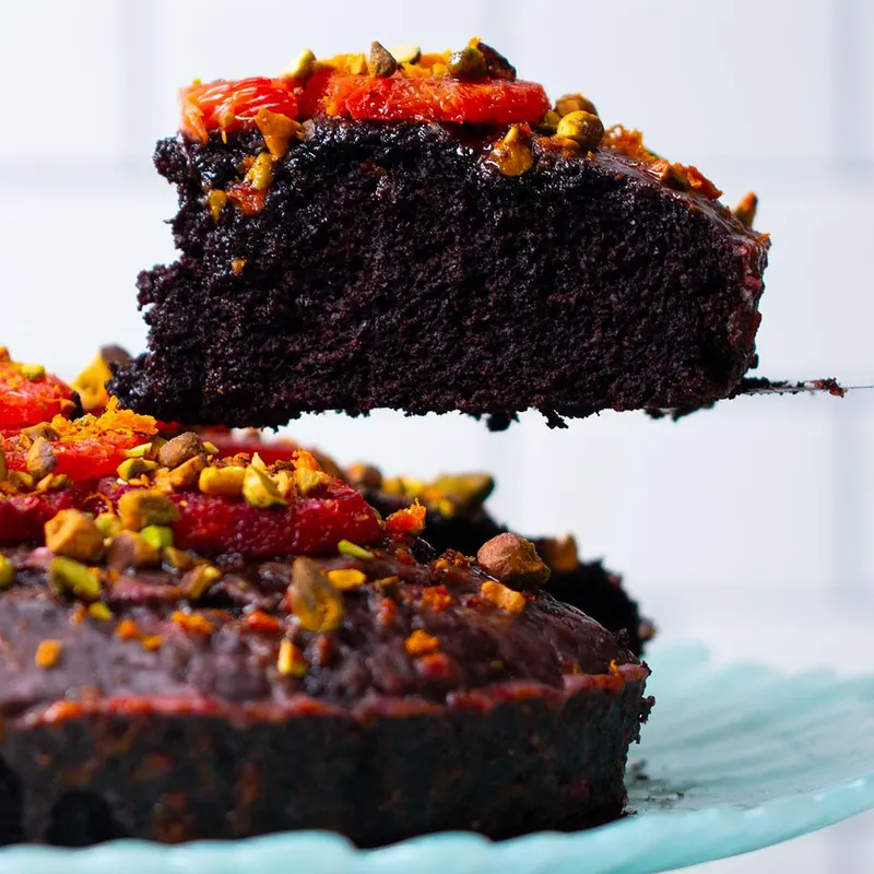 Vegan Vegetarian Blood Orange Chocolate Olive Oil Cake