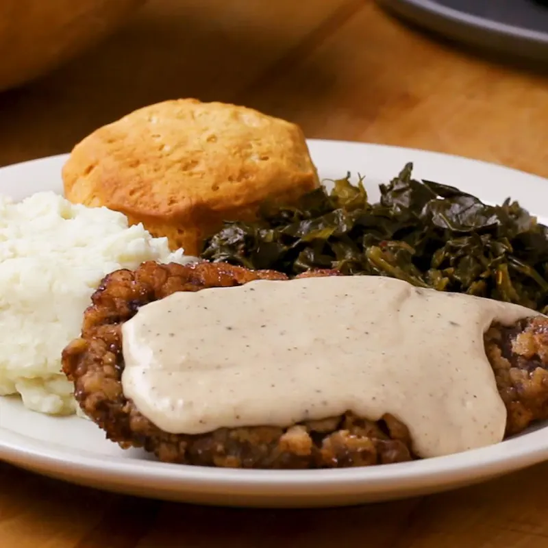 Vegetarian Nut-Free Country Fried Steak And Gravy