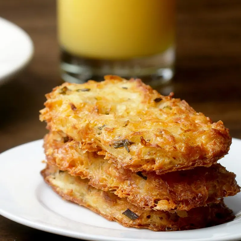 Vegetarian Gluten-Free Cheesy Baked Hash Brown Patties
