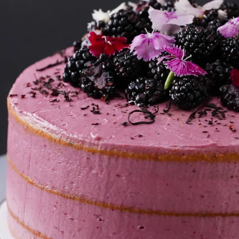 Vegetarian Nut-Free Earl Grey Blackberry Cake