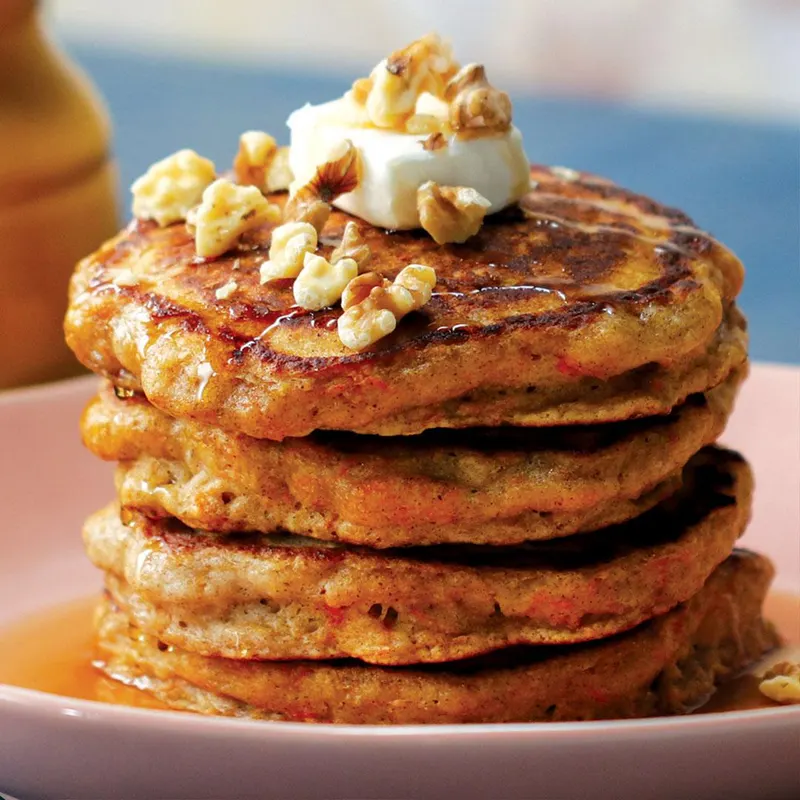 Vegetarian Carrot Cake Pancakes