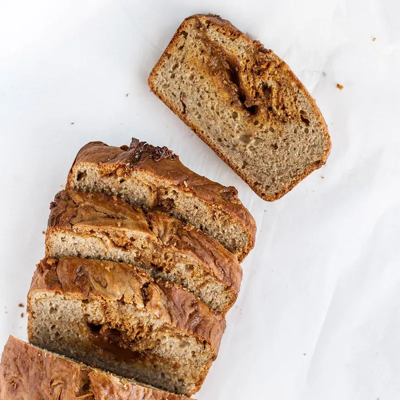 Vegetarian Nut-Free Dulce De Leche Swirled Banana Bread