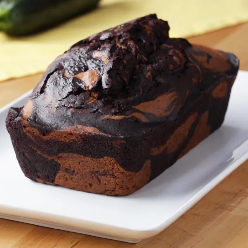 Vegetarian Dairy-Free Chocolate Marble Zucchini Bread