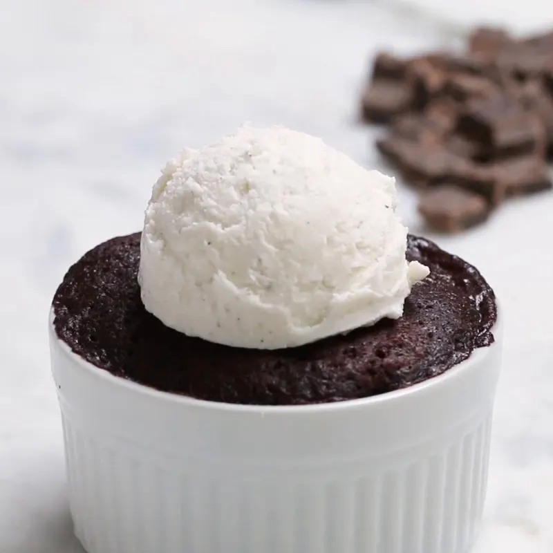 Vegetarian Nut-Free Microwave Chocolate Lava Cake