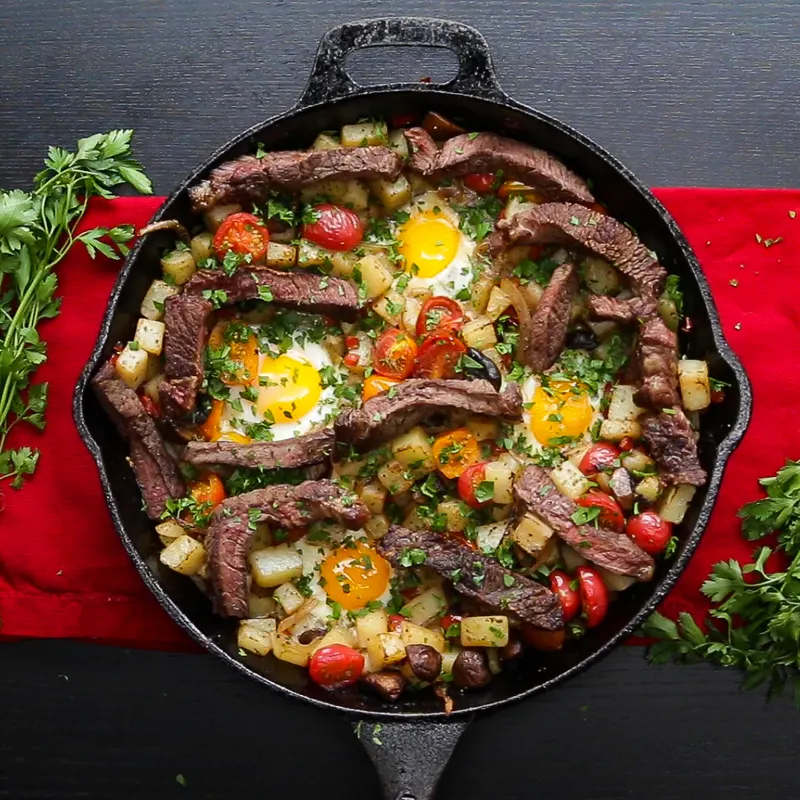 Vegetarian Gluten-Free Steak And Eggs Hash
