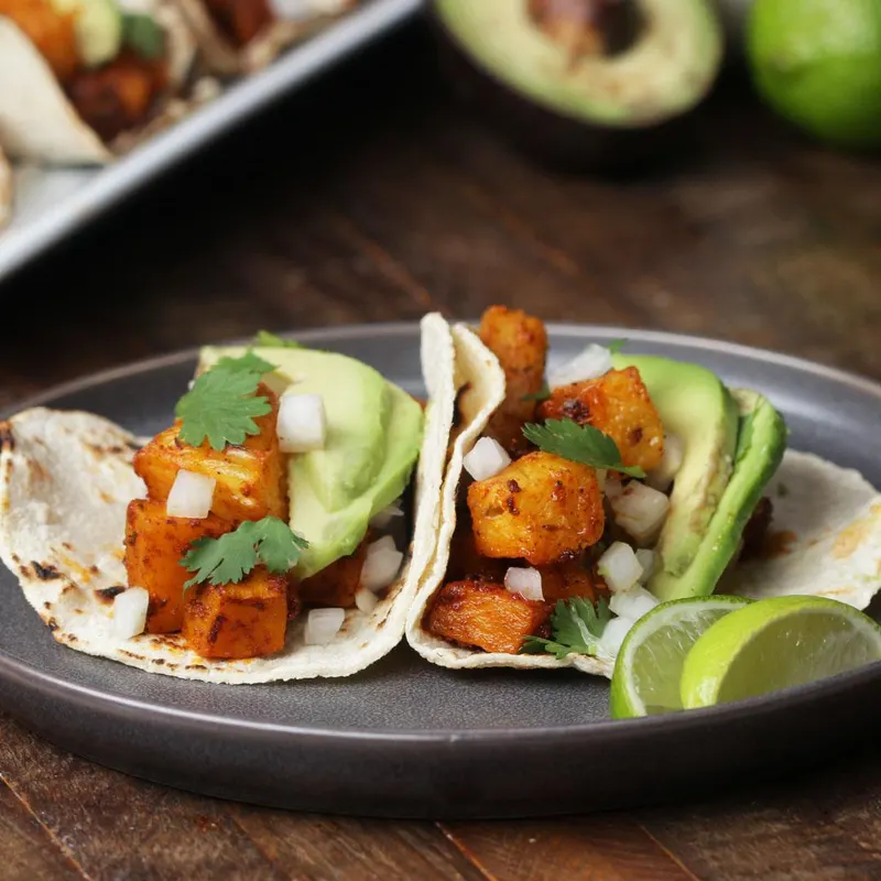 Vegan Vegetarian Vegan Butternut Squash Al Pastor Tacos