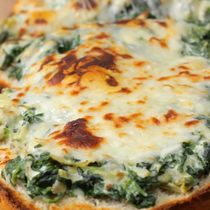 Vegetarian Nut-Free Spinach And Artichoke Garlic Bread