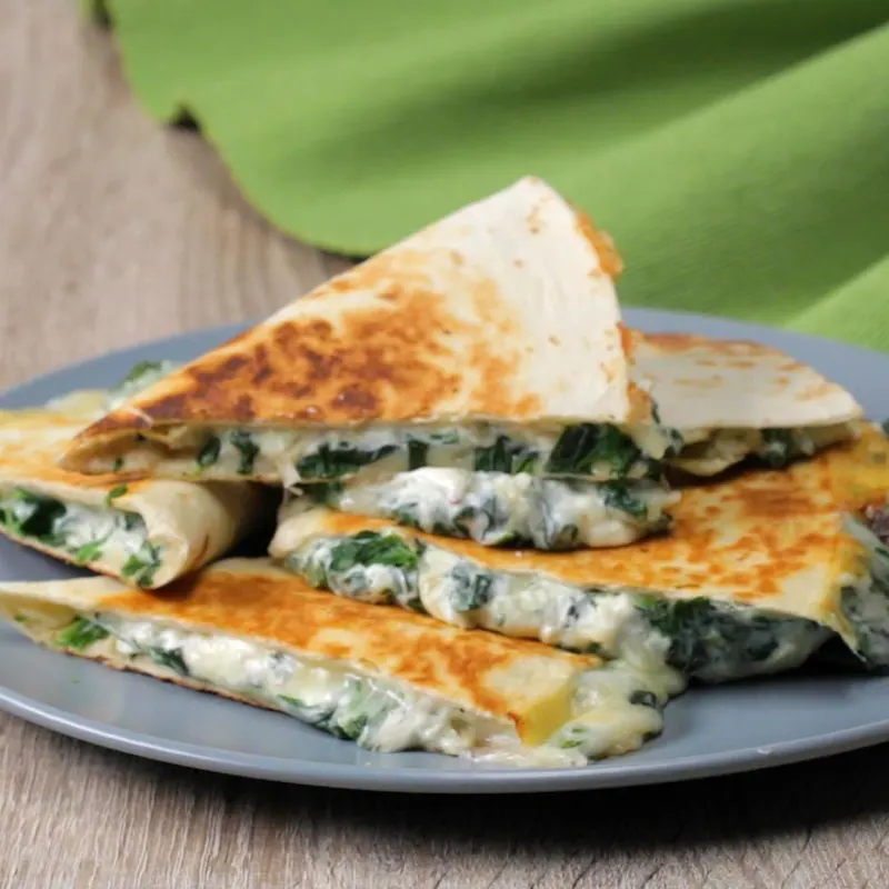 Vegetarian Nut-Free Spinach And Artichoke Quesadillas