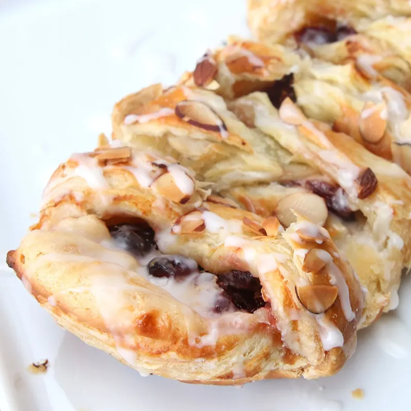 Vegetarian Shellfish-Free Cranberry Cream Cheese Braid