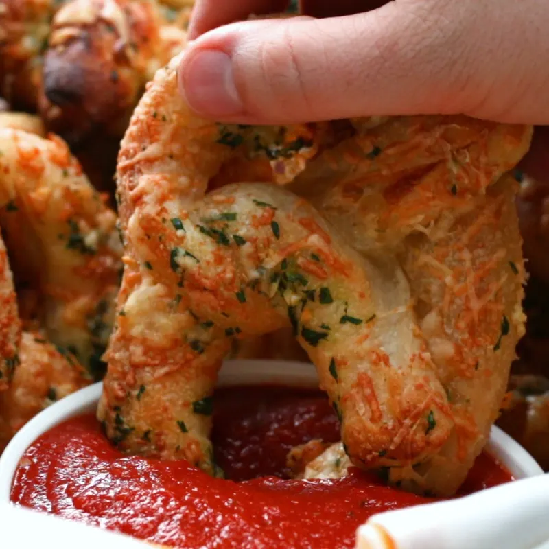 Vegetarian Gluten-Free Cheese-Stuffed Garlic Parmesan Pretzels