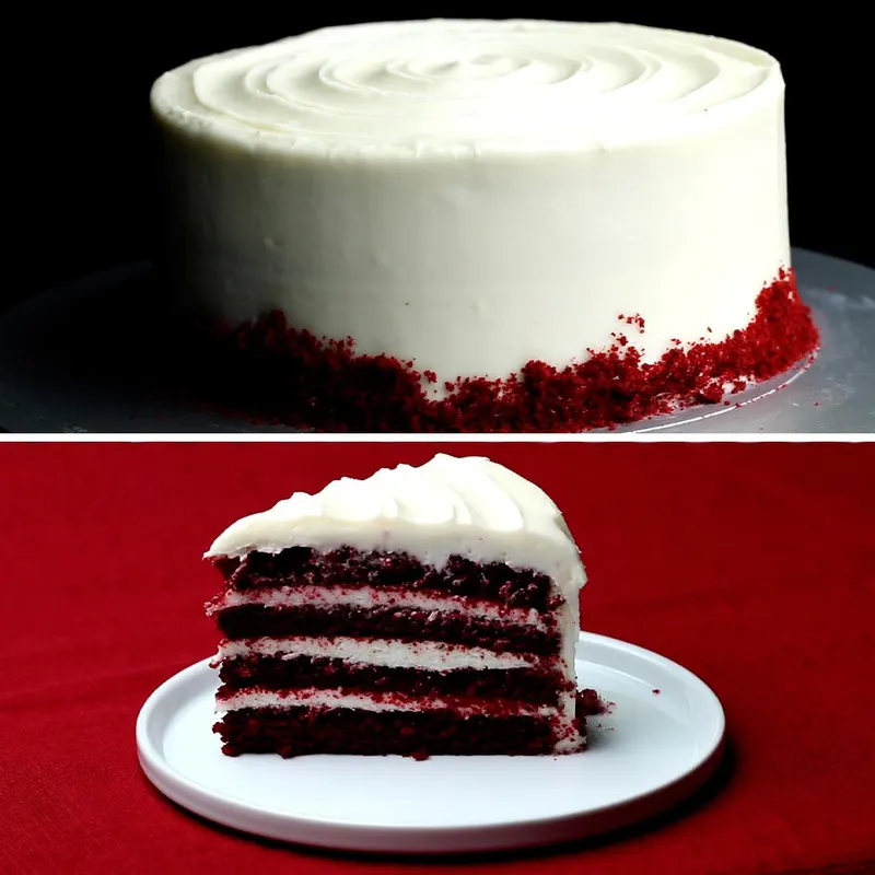 Vegetarian Nut-Free Classic Red Velvet Cake
