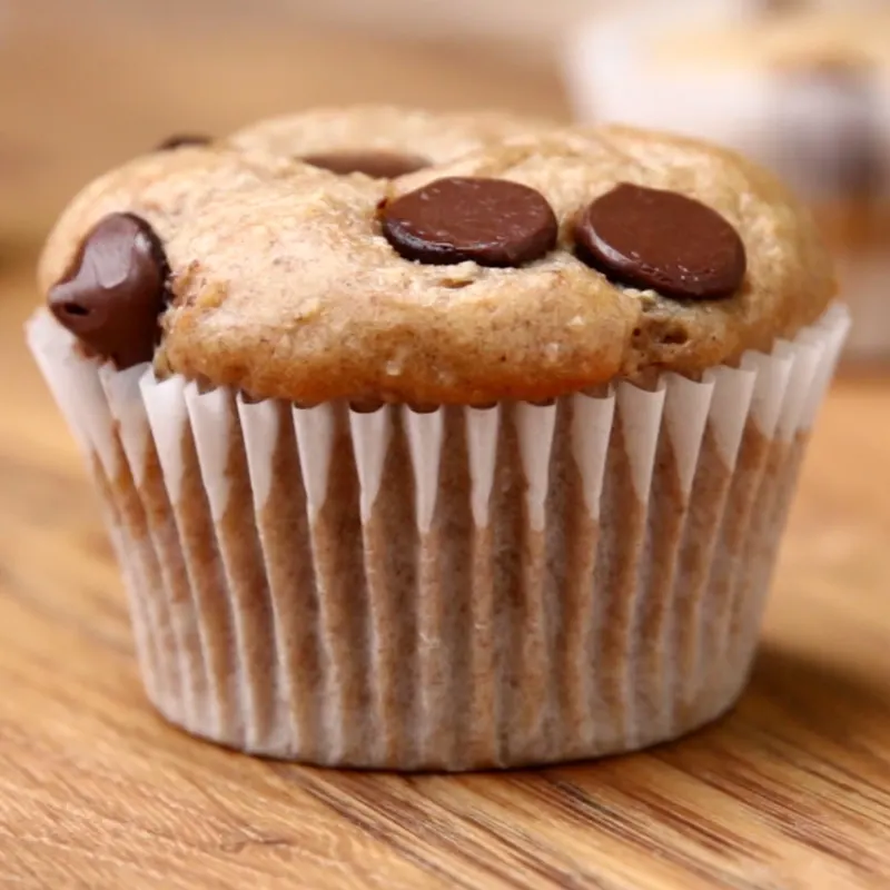 Vegetarian Nut-Free Banana Chocolate Chip Breakfast Muffins