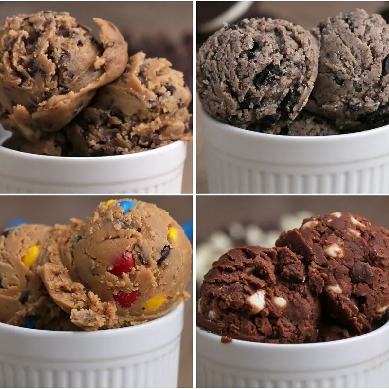Vegetarian Shellfish-Free Edible Cookie Dough 4 Ways